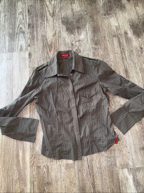 Mexx Gray Pinstripe Collared Shirt
